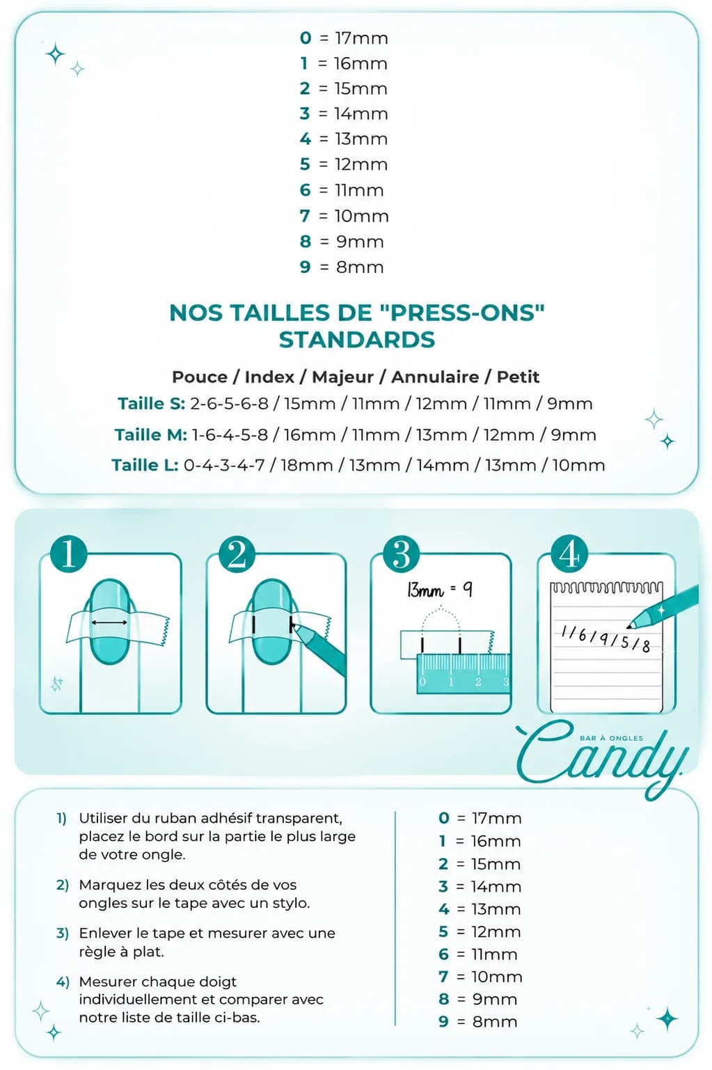 📏 Adaptés à vos ongles