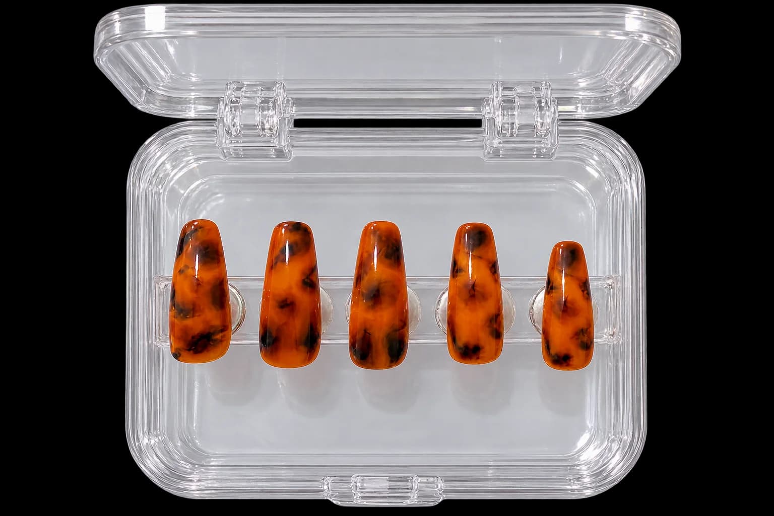 🧡 Amber Tortoise – Press-on Nails 🧡 — photo 2