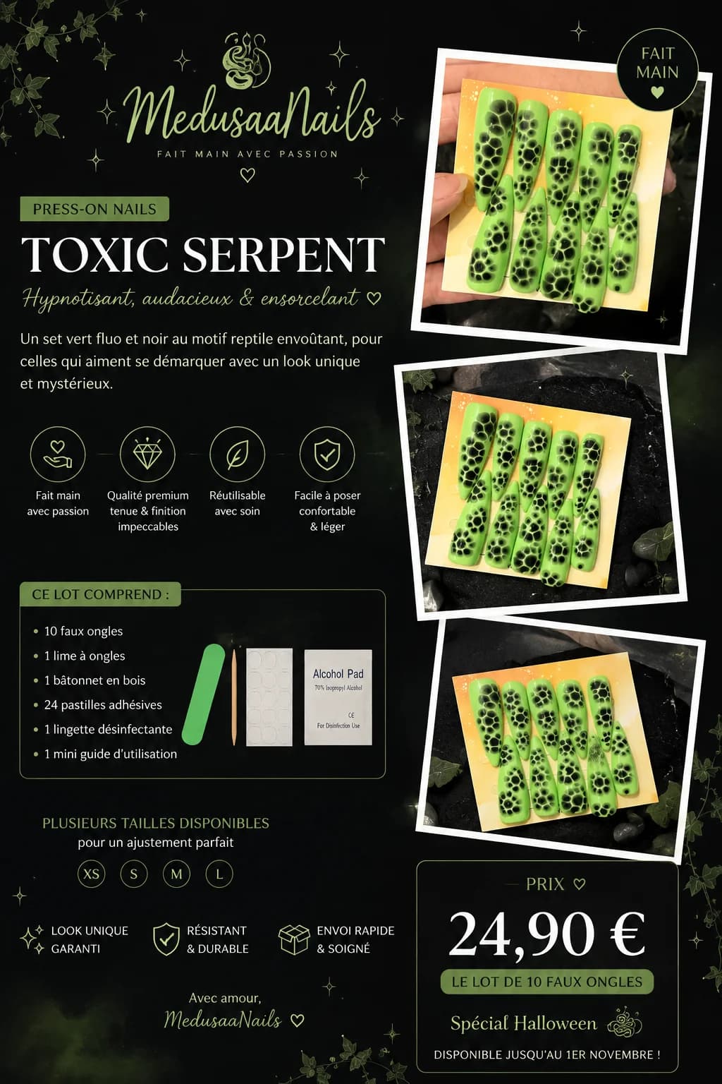  TOXIC SERPENT 🐍Press-on Nails