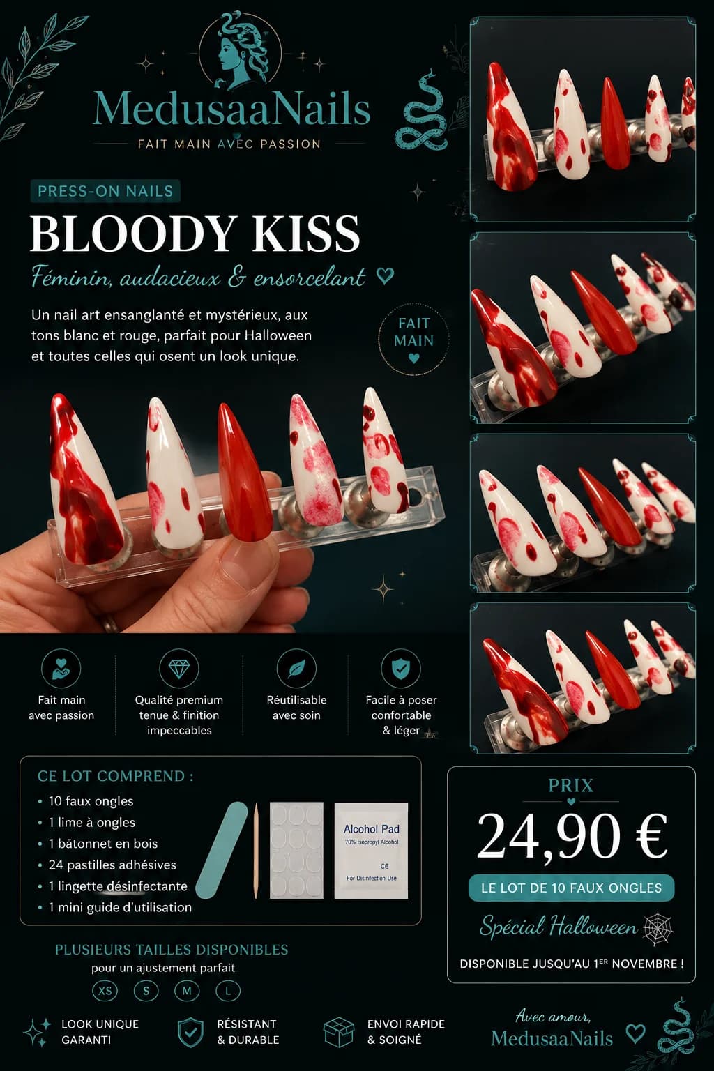 BLOODY KISS 🩸 press-on nails