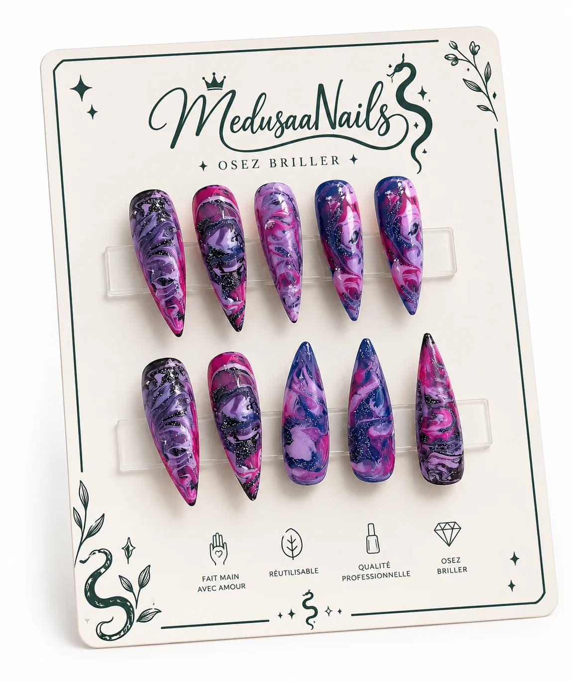 💜 Set Marbré Violet & Rose 💜